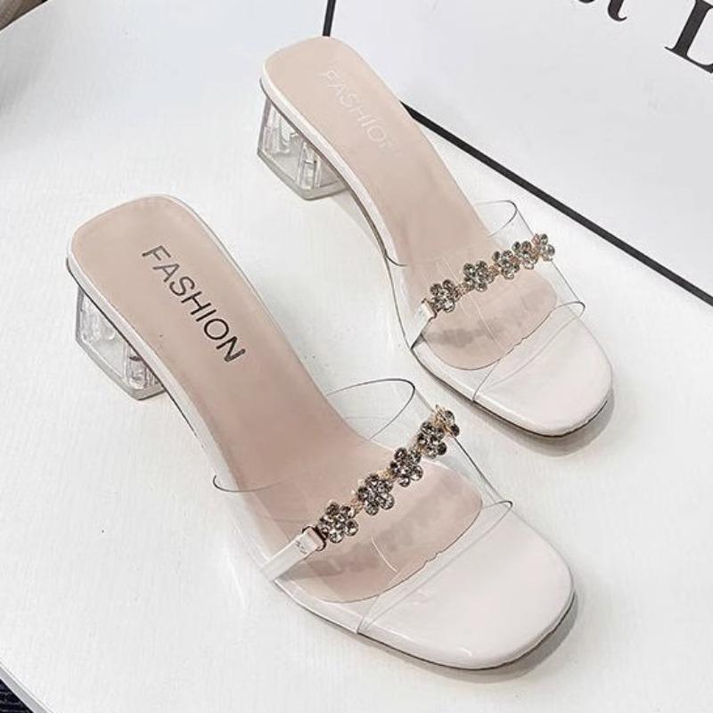 

Новые туфли на высоком каблуке, туфли на одно плечо, тапочки, универсальная обувь, повседневные сандалии 40 бежевый