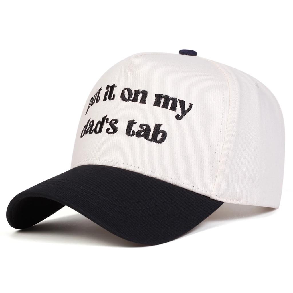 Unisex Put It On My Dad's Tab Letter Embroidery Baseball Caps Outdoor Adjustable Spring and Autumn Casual Sunscreen Hat