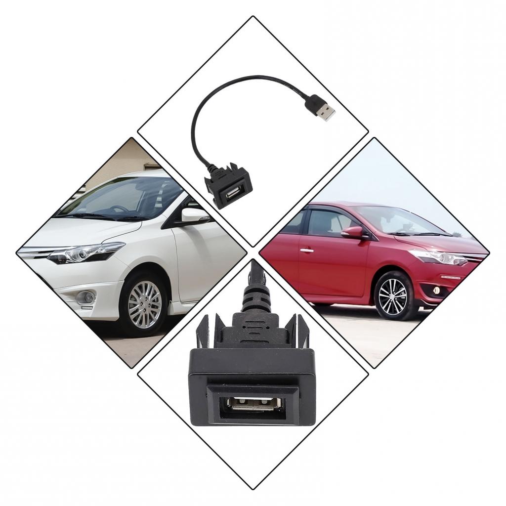 USB Extension Cable for Toyota For Vios For Dash Mount Car USB Socket 1.34 inch