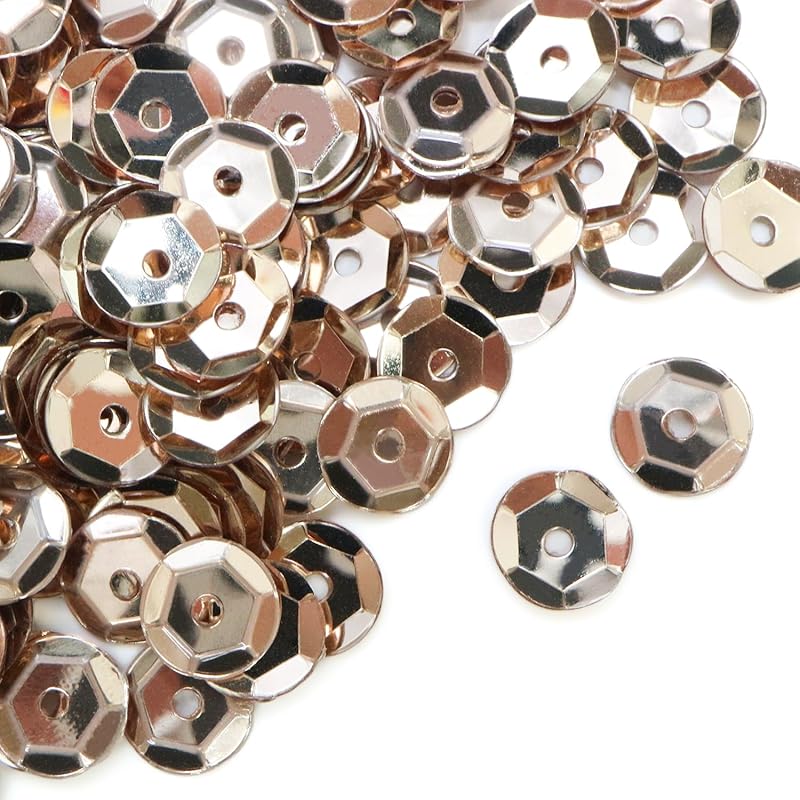 

sequins turtle shell 6mm Contains approximately 200 pieces [Pink gold] gold With hole Spangle costume decoration accessories sewing handicraft Twinkle