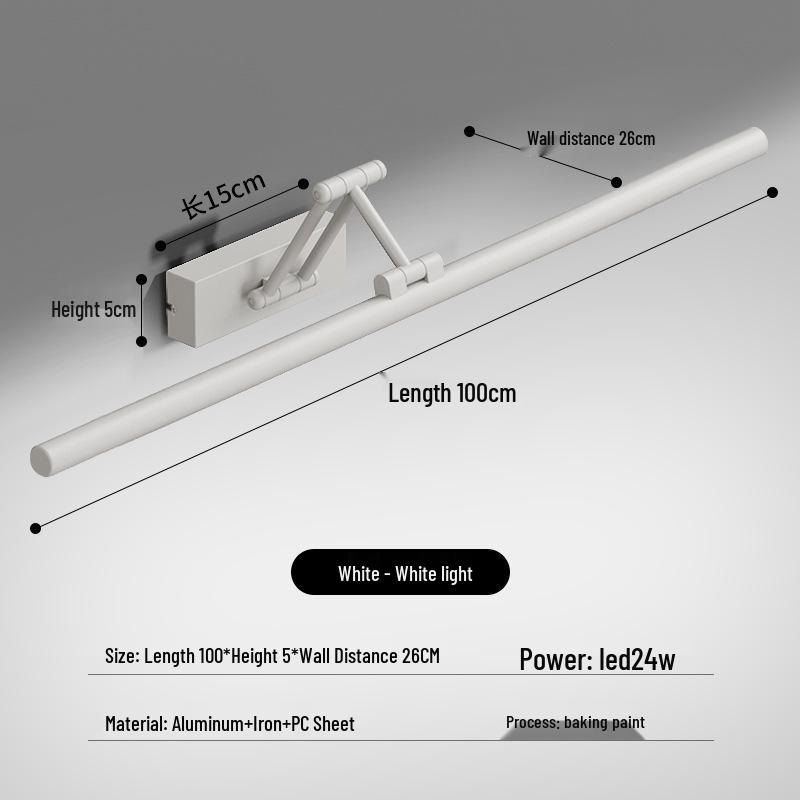 LED Vanity Mirror Light: Drill-Free Installation for Bathroom or Dressing Table Cabinets