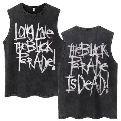 My Chemical Romance Débardeurs Lavés Three Cheers for Sweet Revenge T-shirt Rétro Hommes Femmes T-shirt Ample