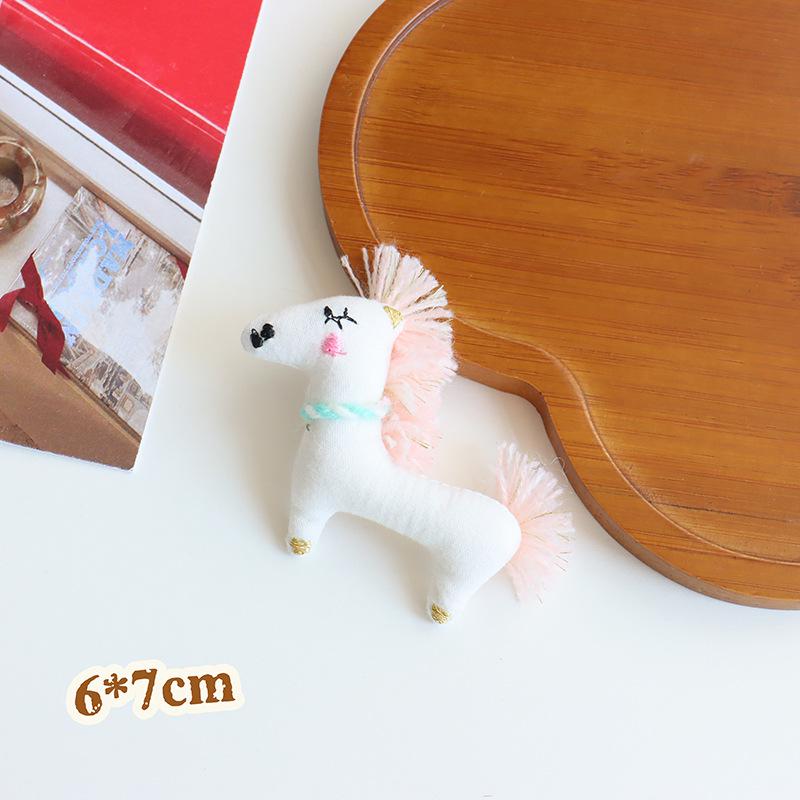 Korean Mori Series Floral Brooch: Handmade Cotton Linen with Apple, Mushroom, and Bear Design