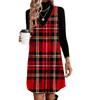 European and American Autumn and Winter New Elegant Temperament Plaid Dress