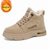 Winter Velvet High-top Tooling Shoes Men's Shoes Versatile Thick-soled Thickened Thermal Cotton Shoes Martin Boots Short Boots