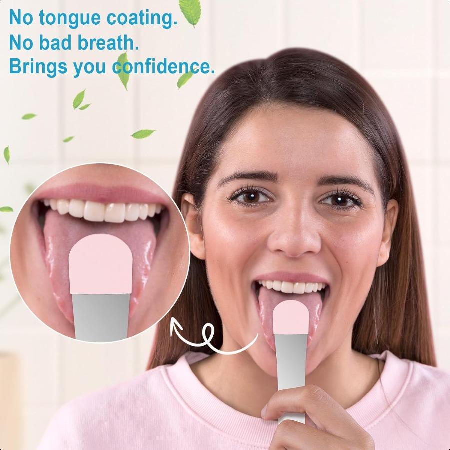 

1 шт. Очиститель языка Скребок Лечение неприятного запаха изо рта Избавьтесь от белого налета на языке 100% без БФА United States