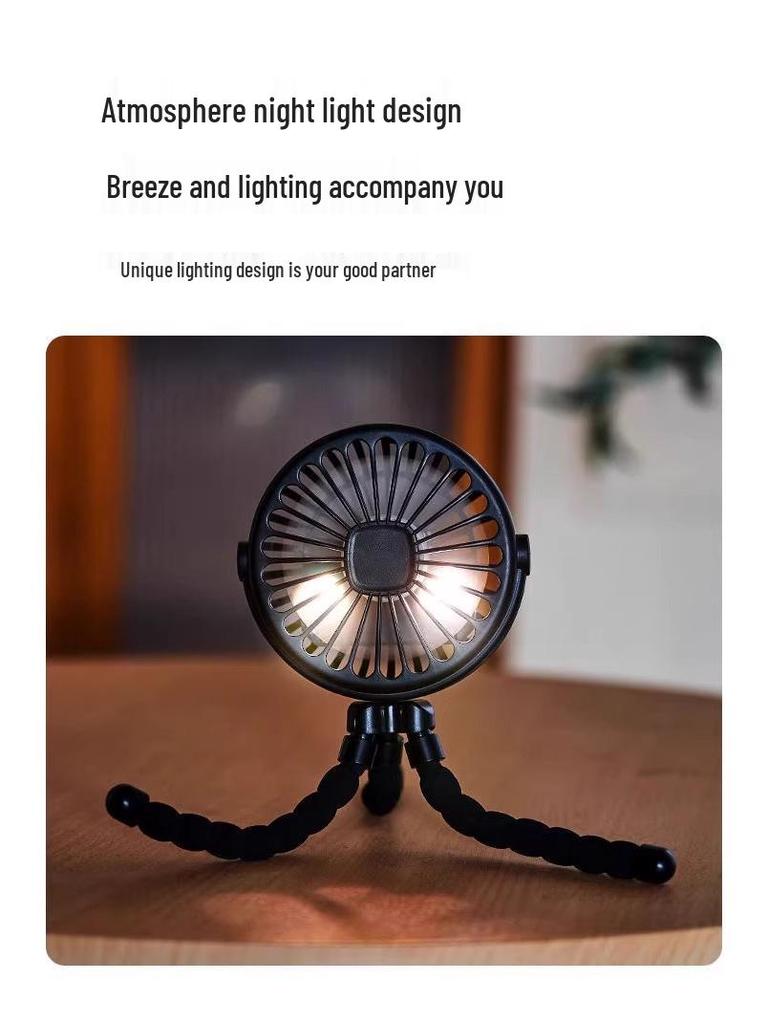Octopus Mini USB Rechargeable Oscillating Handheld Stroller Fan