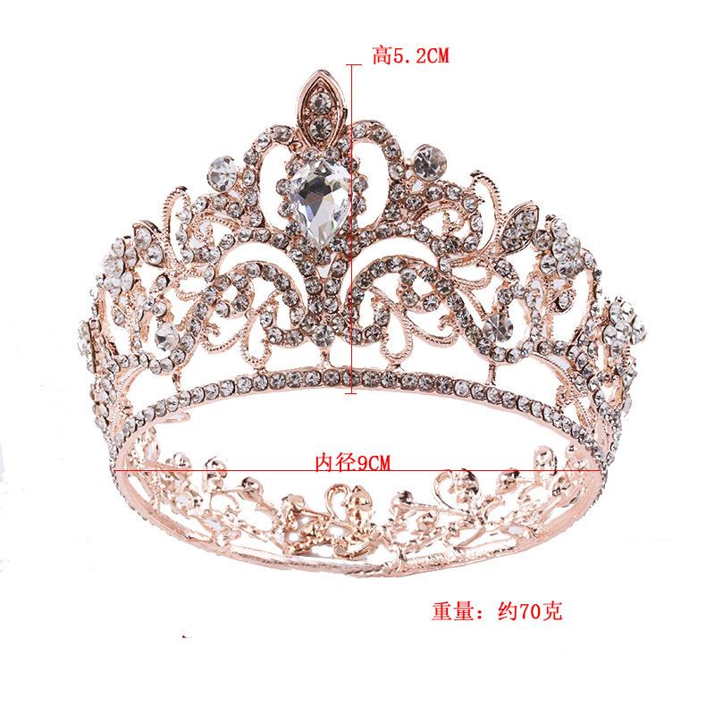 Ladies' Fashion, Full Diamond Round Large Crown, Girls' Party Gifts, Brides' Wedding Headbands, Hair Accessories, and Crowns