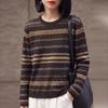 2026 Autumn Women's Wool Fair Isle Long Sleeve Sweater with Round Neck
