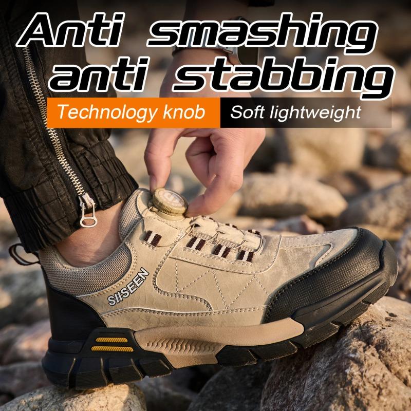 Rotierende Taste Neue Sicherheitsschuhe Männer Anti-smash Anti-punktion Arbeit Schuhe Mode Männer Sport Schuhe Sicherheit Schutz stiefel Männer