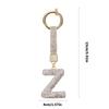 Personalized Alphabet Keychain with Sparkling Rhinestones Durable Alloy Jewelry Accessory for Fashionable Daily Use