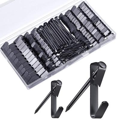 Picture Hangers 100PC Picture Hanging Kits Including 30lb/50lb Picture Hanging Hooks 2 Sizes  Picture Hooks with Nails for Drywall Wooden Wall