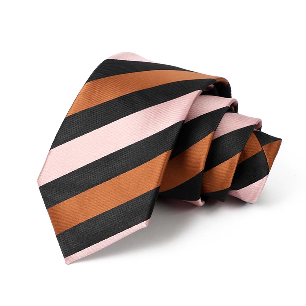 Corbata de Jacquard Rayada para Hombre, Atada a Mano, Poliéster, 8cm, Accesorio Formal de Negocios de Alta Gama