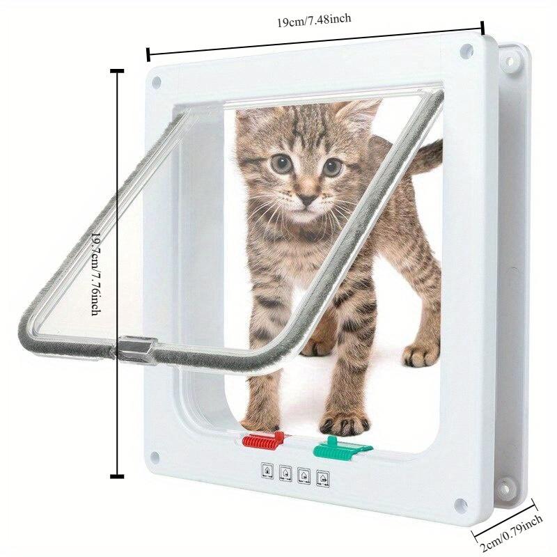 4 Way Lock Dog Cat Flap Door Pet Gate Security Flap Door for Animals Plastic Small Dog Gate Cat Flap Pet Door Gate