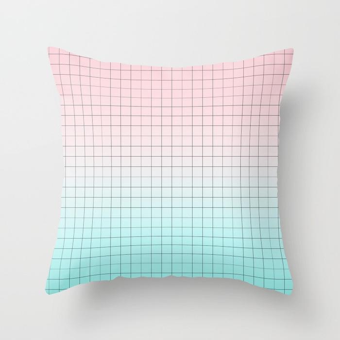 Nordic Ins Style Pink Geometric Pattern Ultra-short Velvet Pillowcase Cushion Pillowcase Pillowcase
