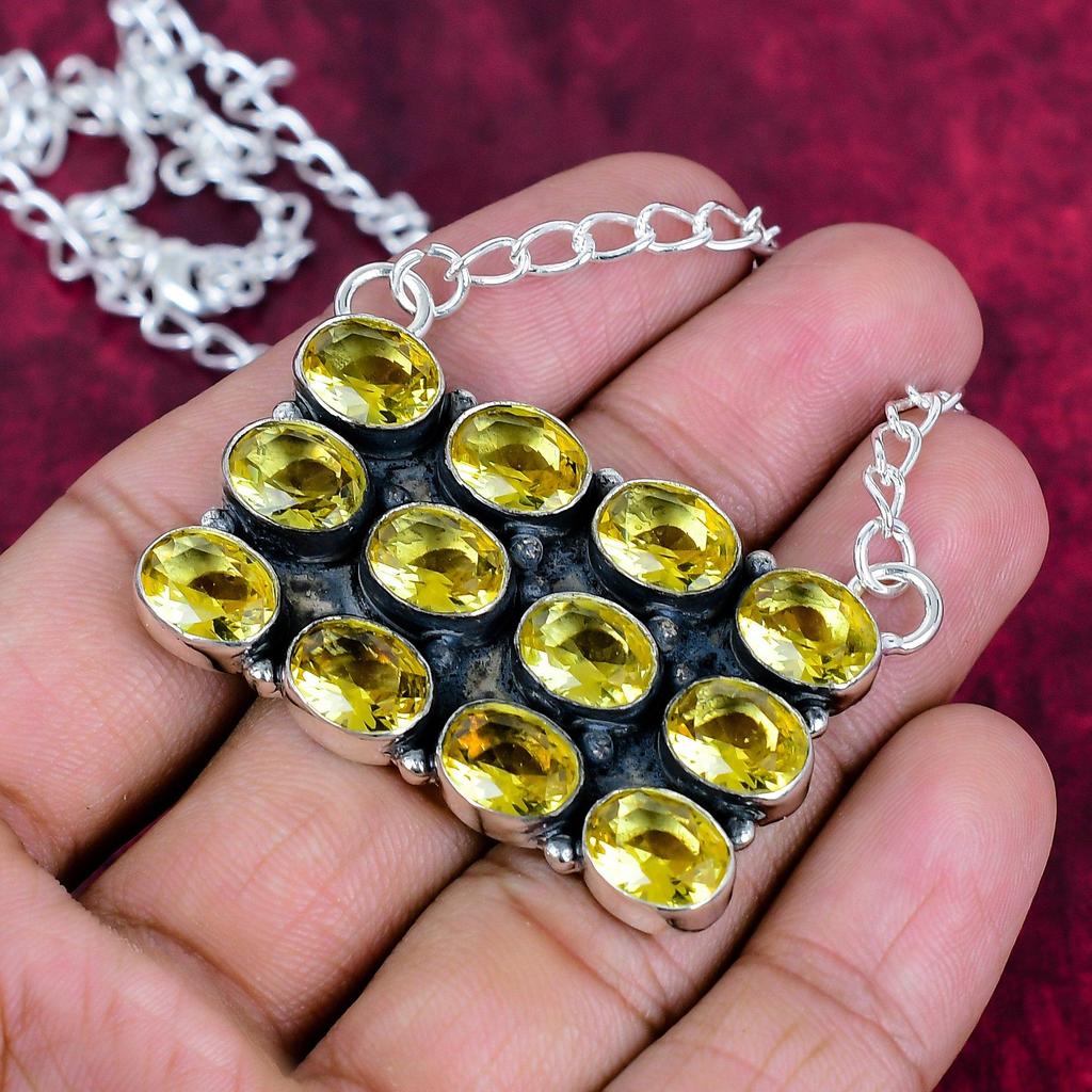 Wonderful Citrine Handmade Latest Design Jewelry Necklace, 925 Solid Sterling Silver Gemstone Necklace