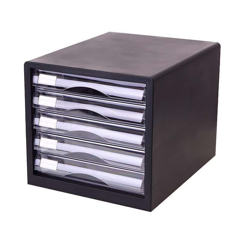 Deli 9775 Transparent 5-Drawer Desktop File Cabinet