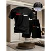 Sommer Herren Freizeit Kurzarm T-Shirt und Shorts Sport Outfit - Bequemes bedrucktes leichtes schnelltrocknendes Set