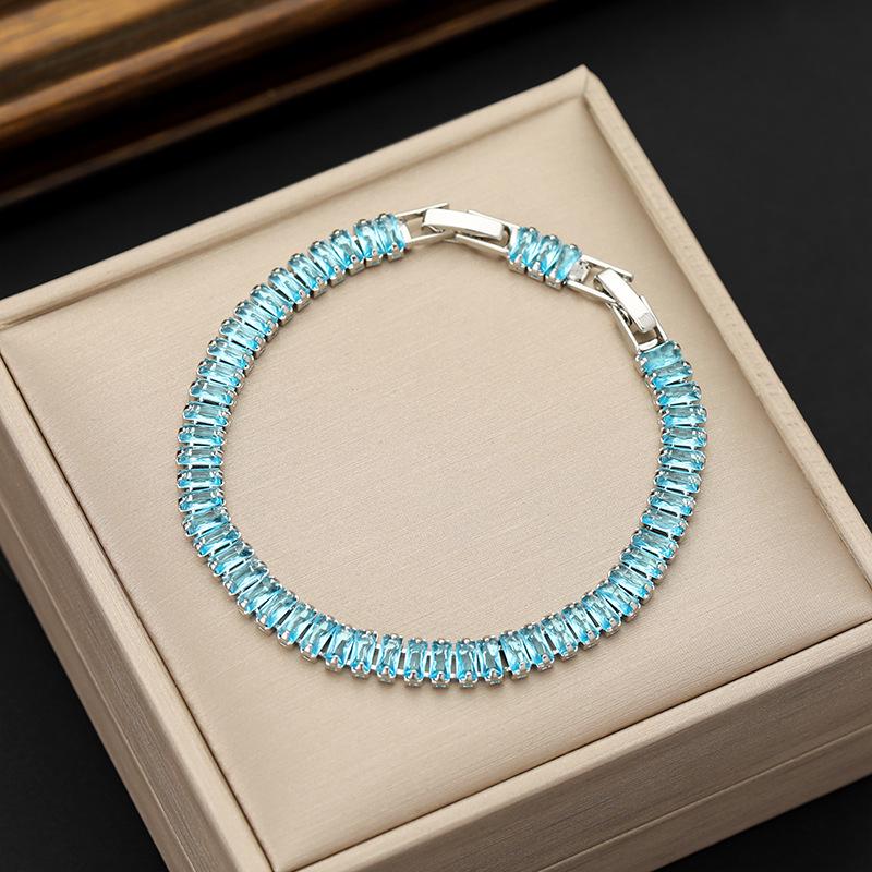 Hot Selling Multicolor Zircon Tennis Bracelet - Single Row 2.5*5mm, Niche Design