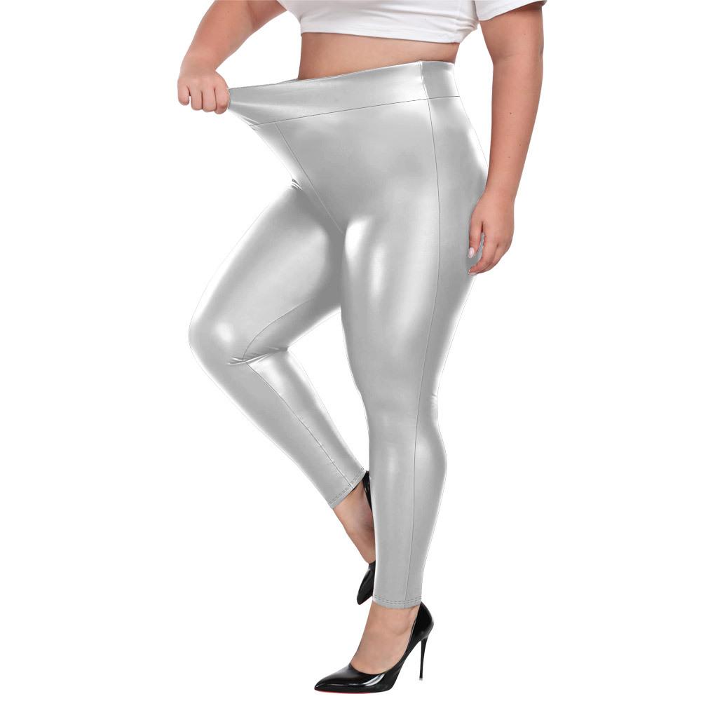 Yoga Pants New Arrival High-Waisted PU Solid-Colour Casual Pants Pencil Pants Tight Pants