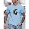 T-shirt da uomo con scollo a O, manica corta, stampa, cotone, comoda, da uomo