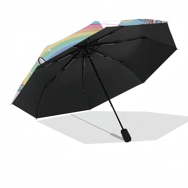 1PC Unicorn Rainbow Umbrella-8-Rib Reinforced Portable Folding Travel Suitable for All Seasons Outdoor Daily -Z0494