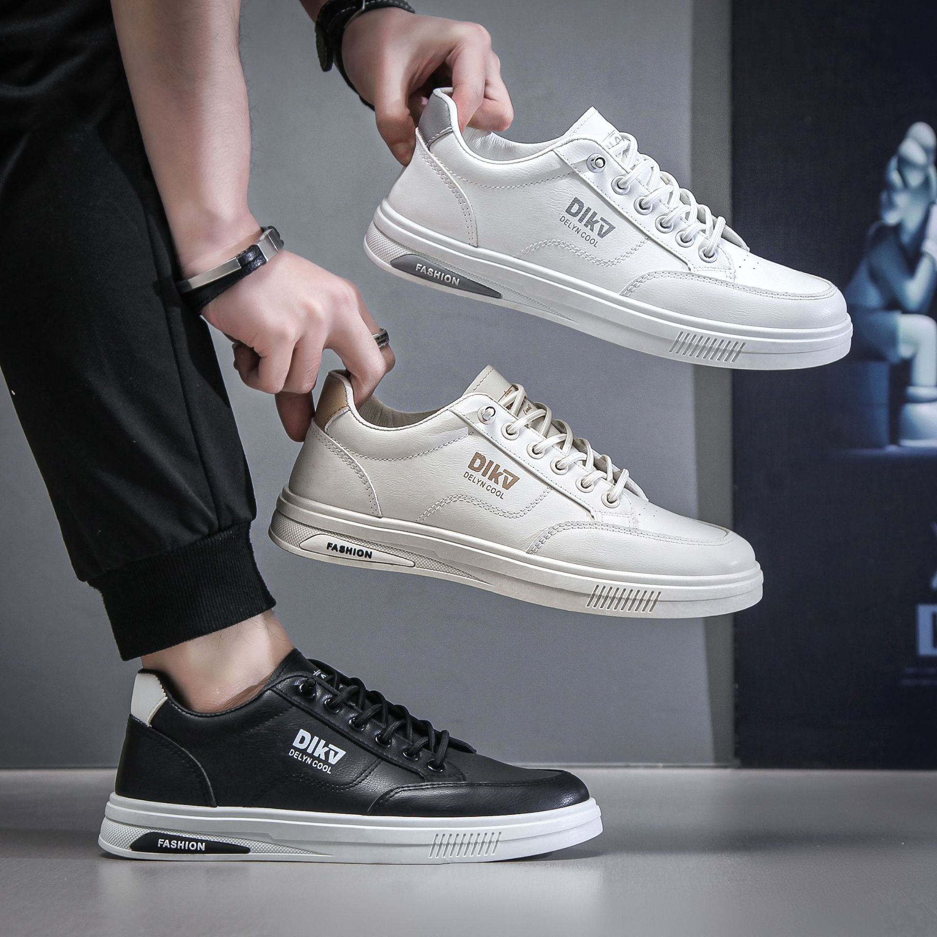 

Customized men s shoes casual board shoes new trend comfortable white shoes summer men s Korean version trend versatile trendy shoes 44