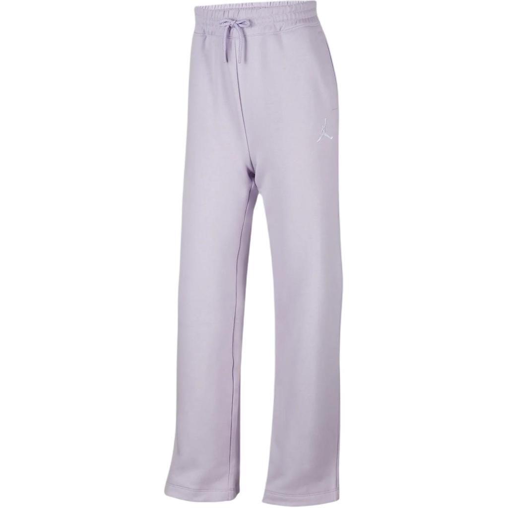 Jordan Icon Play Solid Color Lace-Up Fleece Wide-Leg Knitted Sports Pants Kids Bottoms Frost-Purple FV2626-558