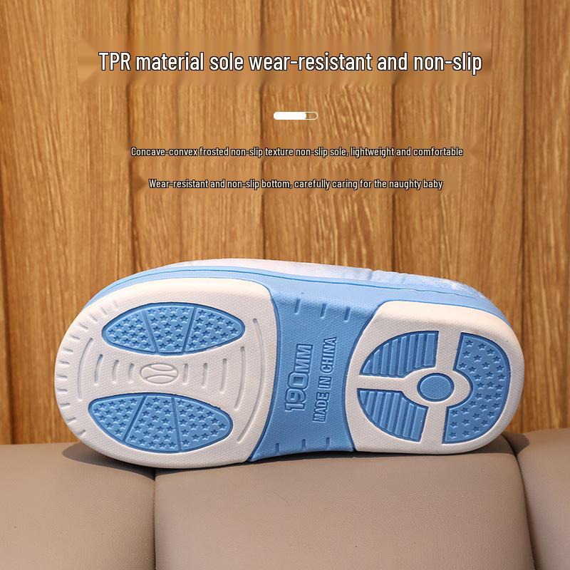 Frozen Elsa Princess Non-Slip Cotton Slippers for Girls - Warm Plush Home Slippers for Autumn/Winter