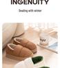 Women's and Men's Winter Non-Slip Thick Sole Cotton Slippers – Waterproof, Warm, Heel-Covering Indoor Shoes