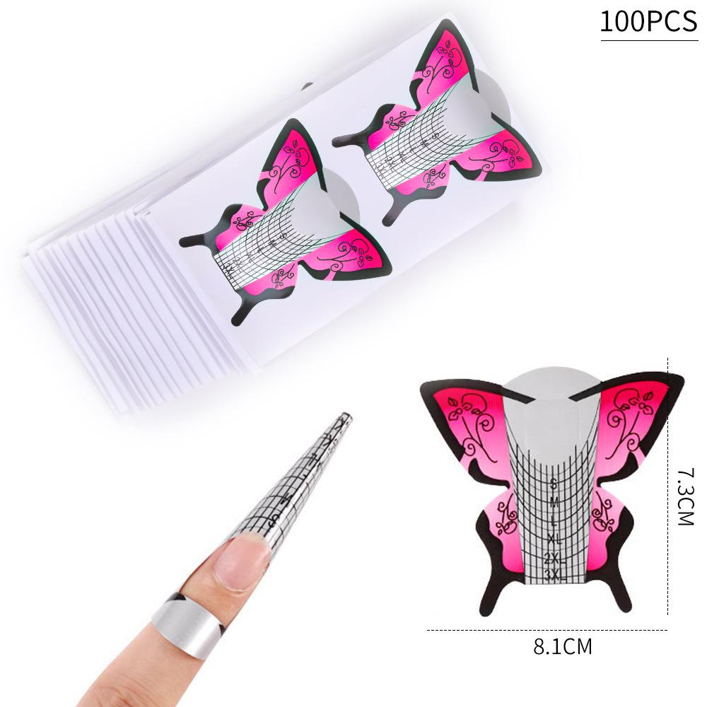 100 Cross-border Exclusive French Nail Extension Forms - Horseshoe & Rectangular Designs