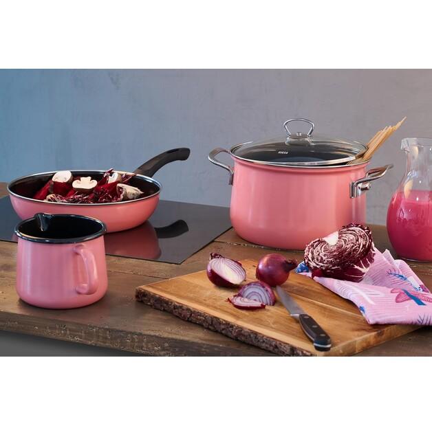 Enameled Frying Pan Riess 24 Cm, Pink (0042-114)
