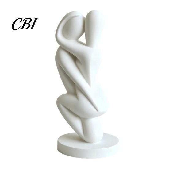 Burr-free Surface Ornament 3D Printed Hugging Couple Sculpture, Abstract Embrace Figurine with Smooth Curves, Minimalist Statue Stable Base Decoration