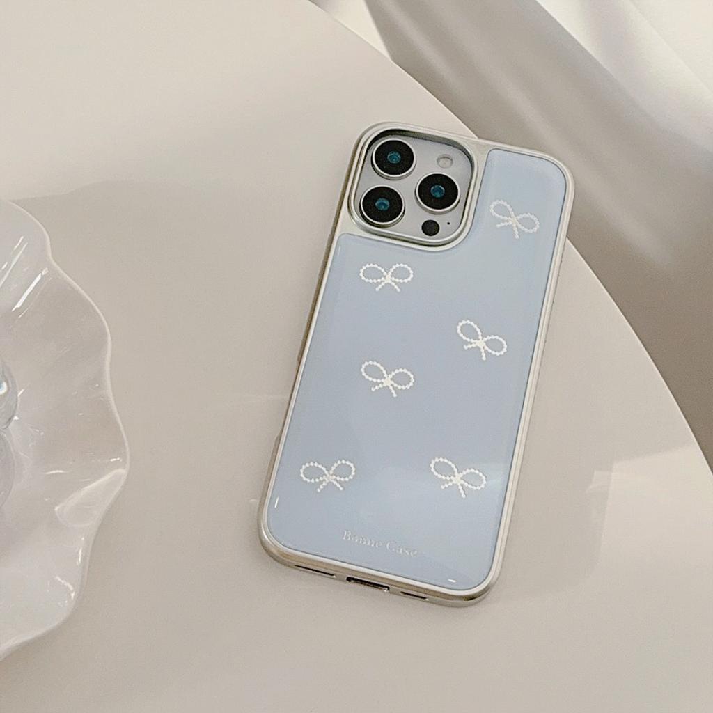 Gilt ins blue bow 16pro max phone case iphone15 resin 17 suitable for Huawei P70pro hard case