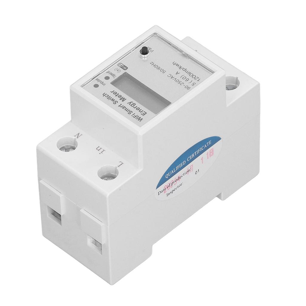 Wifi Energy Meter Circuit Breaker Mobile APP Voice Control Single Phase DIN Rail Type Smart Power Me