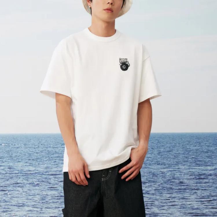 New Converse T Shirts Men's White 10027729-A02