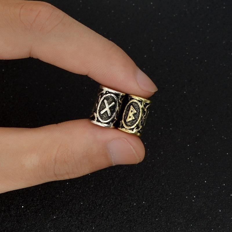 YMHPRIDE 110 Stuks Viking Baard Kralen Antiek Noorse Haar Tube Kralen Dreadlocks Kralen Voor Haar Vlechten Armband Hanger Ketting Zilver DIY Sieraden Haardecoratie