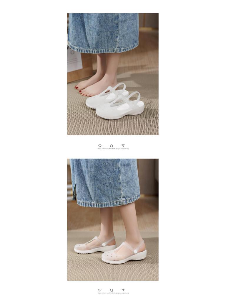 2025 Summer Women's Mary Jane Jelly Sandals: Soft Sole, Non-Slip, Perfect for Beach or Garden