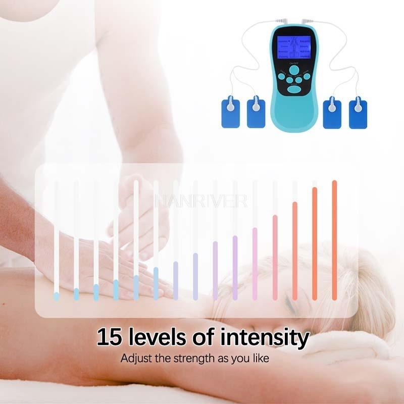 MINI double output meridian massage instrument LED display blue screen charge massager 8 kinds of patterns