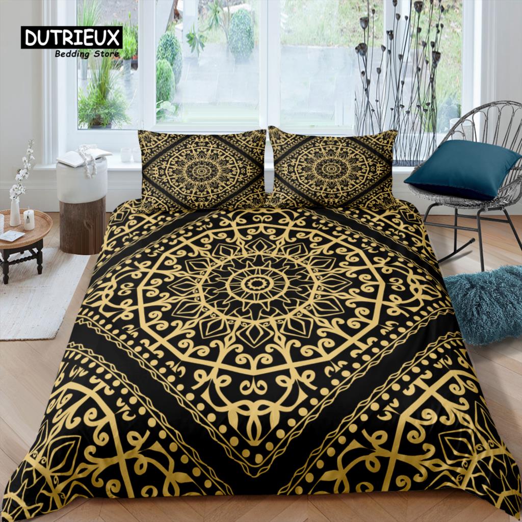Home Living Luxury 3D Mandala Bedding Set Girl Duvet Cover Set Pillowcase Kids Bedding Set Queen and King EU/US/AU/UK Size