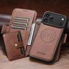 iPhone 17 Pro Max Leather Flip Case: Card Slot, Magnetic, Wireless Charging Stand