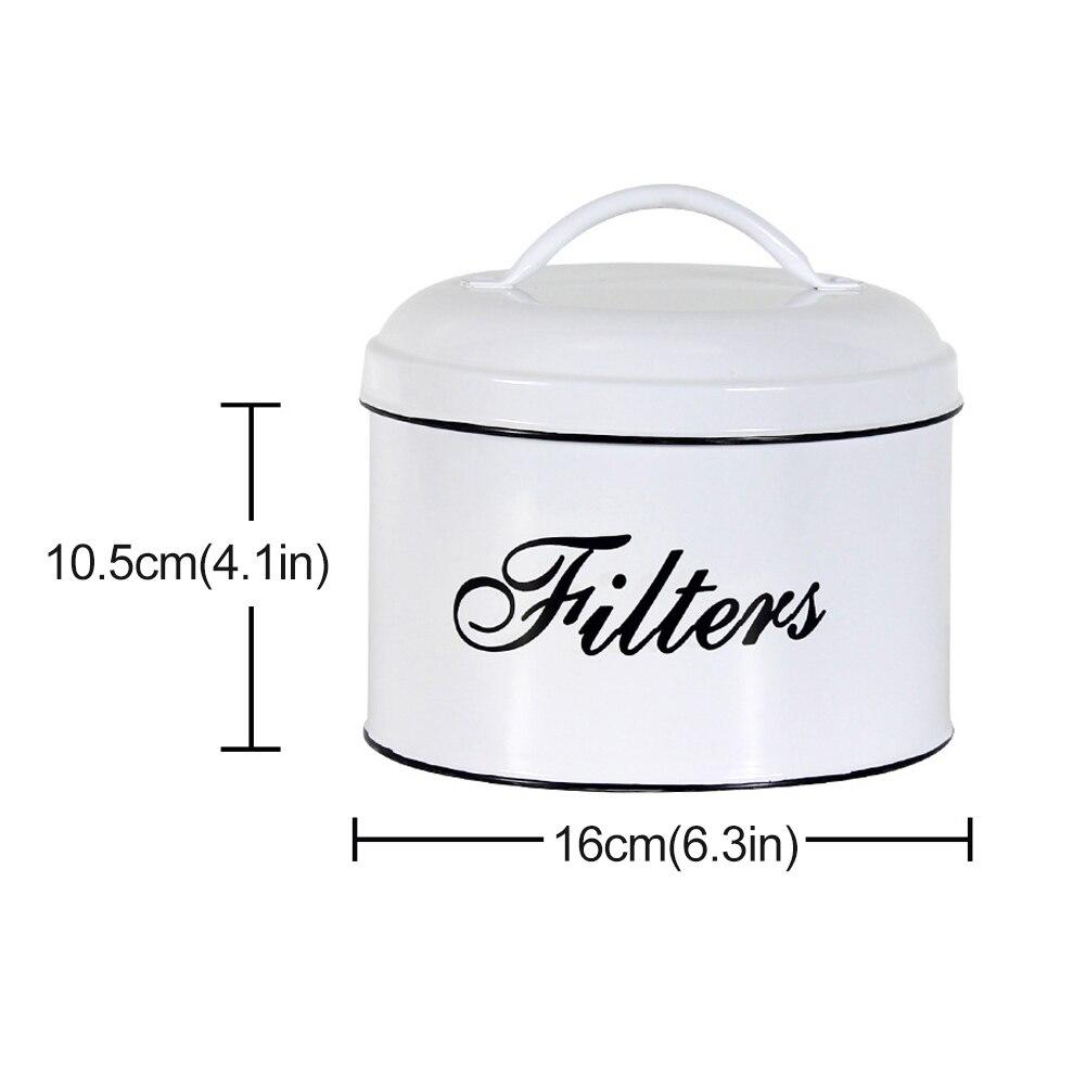 Cooking Utensils Desktop Organizer Coffee Filter Holder Eco-friendly With Lid Container Home Kitchen Round Easy Clean