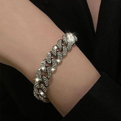 Sparkling Zircon Bracelet For Women Trendy Minimalist Exaggerated Personality Party Jewelry Accessories Gifts