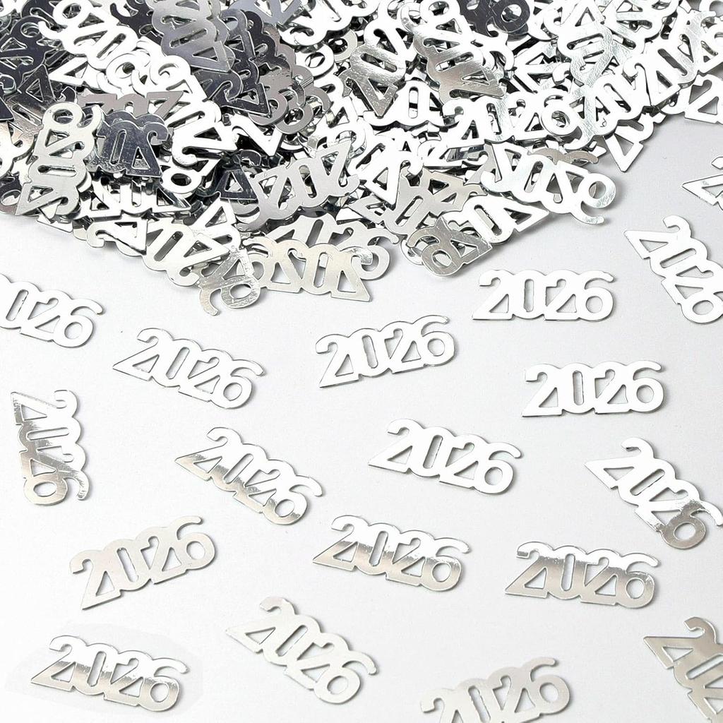 VHUWE 2026 New Years Confetti Black, 2.12 oz Shinny Metallic 2026 Number Confetti for Tables 2026 Happy New Year Decorations New Years Eve Party