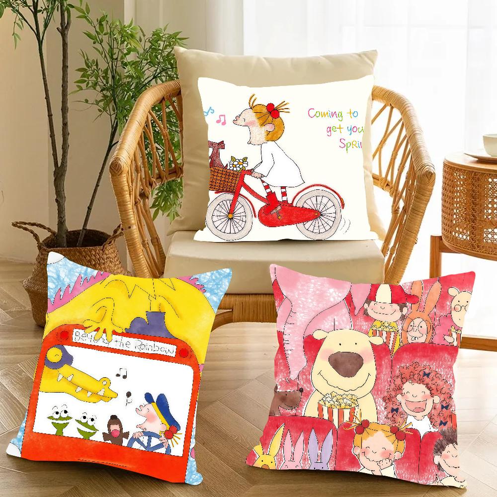 C-coco And W-Wondrous Gang Pillow Case Applicable Space For Guest Rooms Interiors Cars Office House Decoration