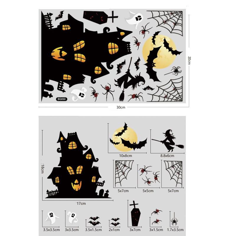 1 Pc Halloween Party Sticker  Ghost Spider Pumpkin Skeleton Sticker for DIY Decroate Window Static Electricity Sticker