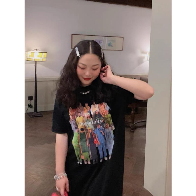 

Женское длинное платье повседневное платье Fat Sister Crotch 4XL чёрный