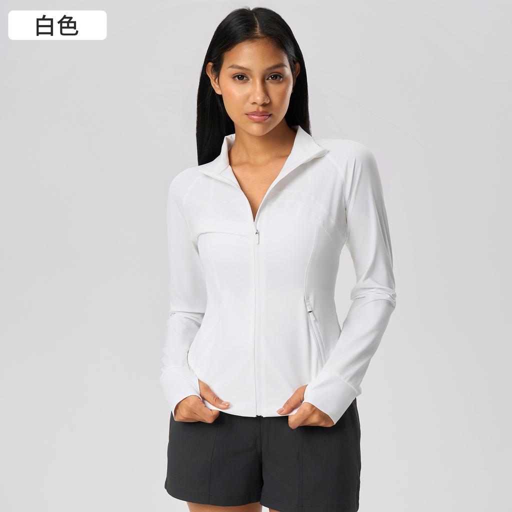 Summer Stand-up Collar Slim-fitting Sunscreen Clothing for Women's Light, Quick-drying and Breathable UPF10 + UV-proof Cardigan Jacket D11011