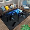 Abstract Geometric Carpet with Black and Blue Pattern Design Suitable for Use As an Anti-slip for Living Room Bedroom Sofas