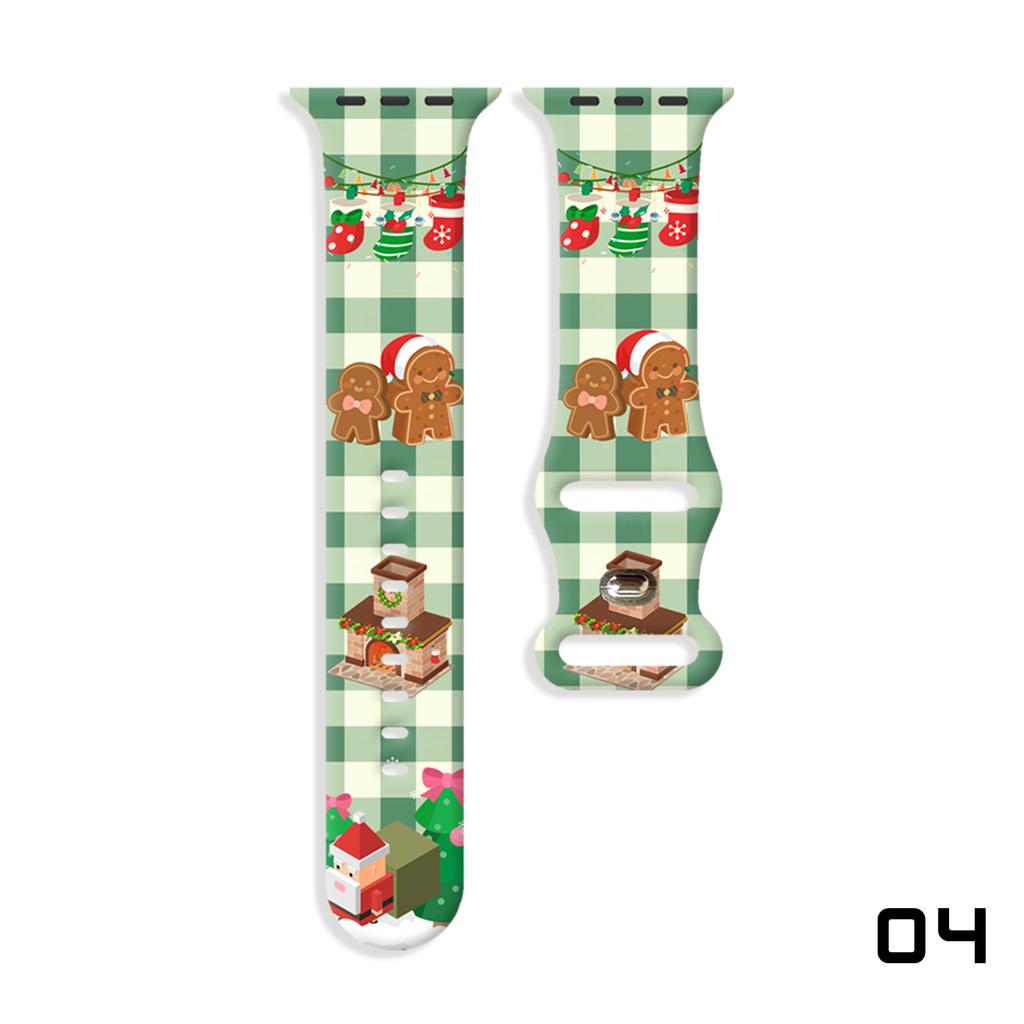 Christmas Bands for Apple Watch Bands 46mm 41mm 42mm 44mm 45mm 49mm Silicone Sport Strap iWatch Series 10 9 8 7 SE 6 5 4 Ultra 2